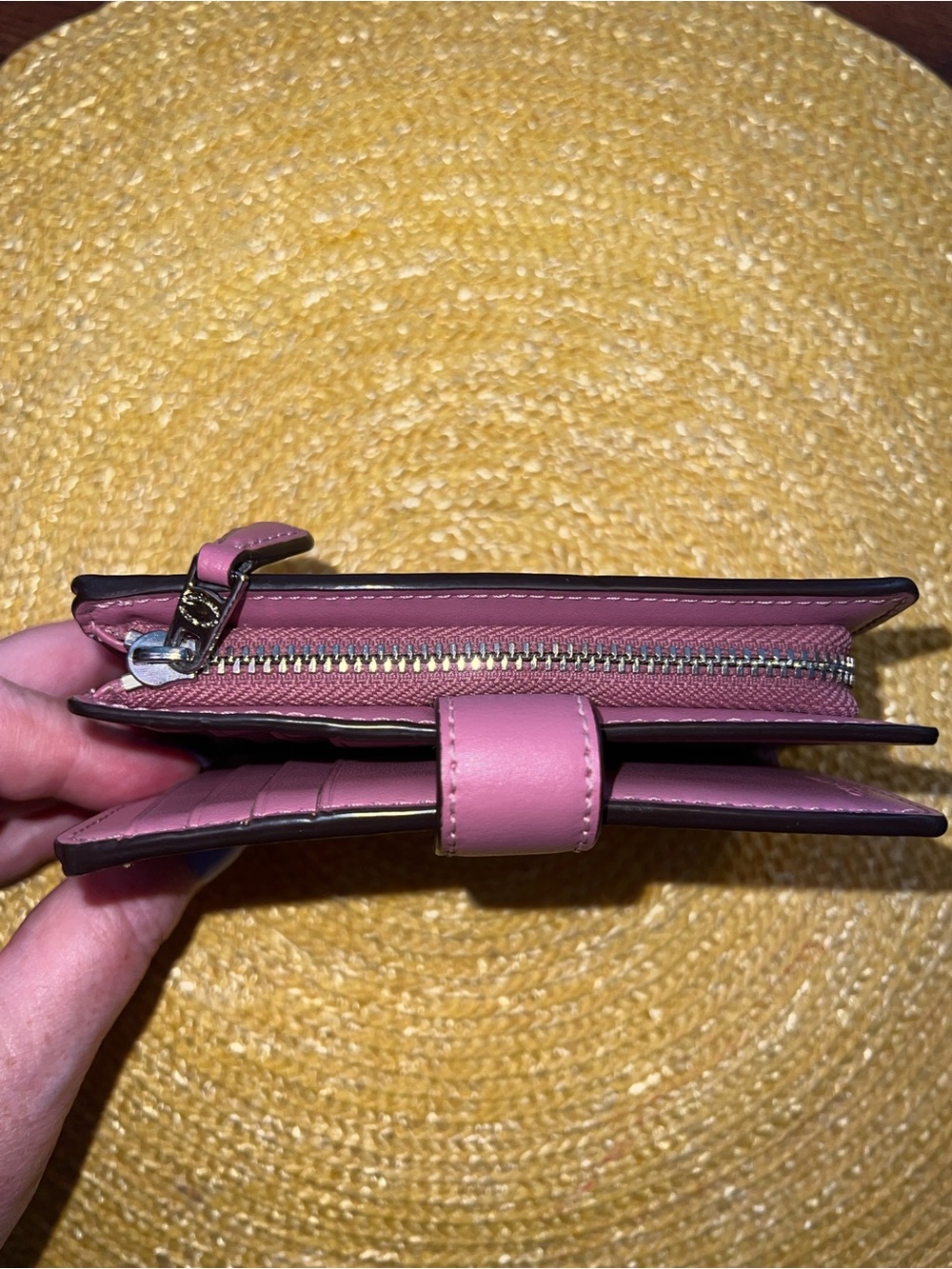 Coach Medium Corner Zip Wallet Featuring a Pink Dandelion Floral Print - Picture 7 of 10